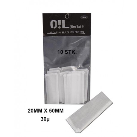 Oil Black Leaf Rosin Bag Filters 20x50mm 30µ 10er Pack
