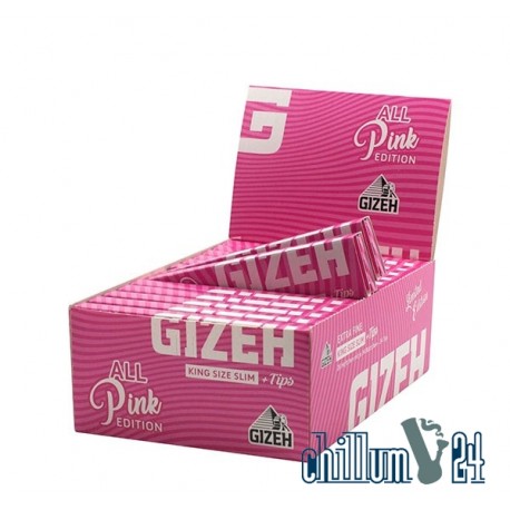 Box 26x Gizeh Pink King Size Slim + Tips Extra Fine Limited Edition