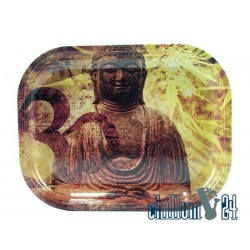 Metall Rolling Tray Buddha 18x14cm