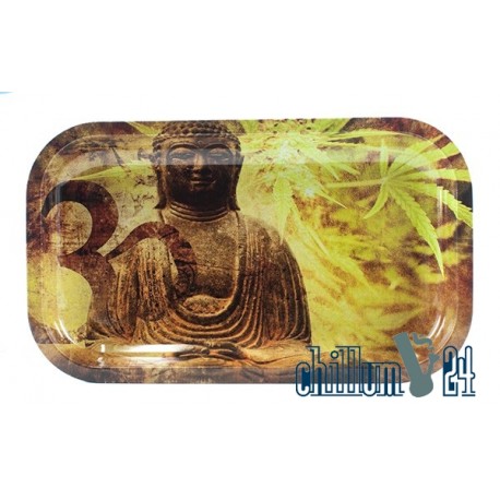 Metall Rolling Tray Buddha 27x16cm