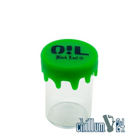 OiL Black Leaf Dabbing Glas mit Silikondeckel 10ml 