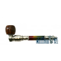 Purpfeife Metall mit Kunststoffhülle 13,5cm und Siebkopf