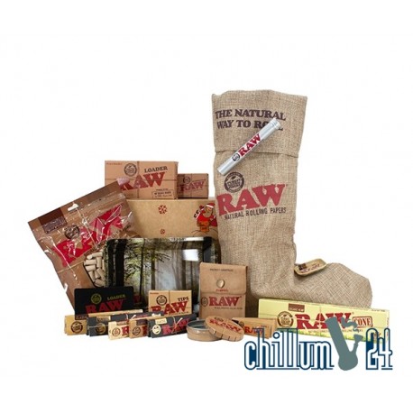 RAW Natural Santa Sock 40cm gefüllt mit viel Original RAW-Zubehör