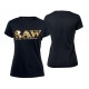 RAW Shirt Gold Logo Round Neck Girl Black