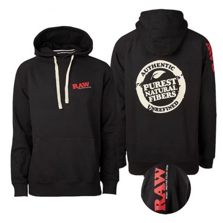 RAW Hoodie Black Stamp Logo