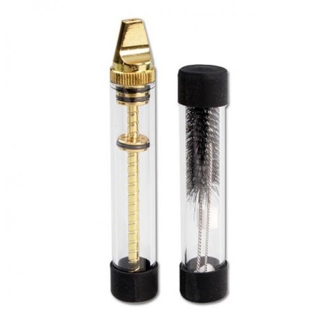 Glas-Blunt mit Messingspirale 11cm 