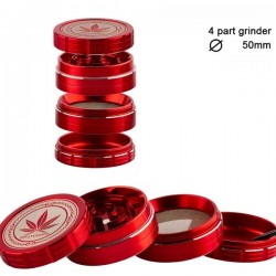 Grace Glass Amsterdam Grinder 4-Part 50mm Red