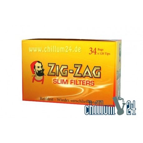 Box ZIG ZAG Slim Eindrehfilter 34 Beutel mit je 120 Stk. 6mm