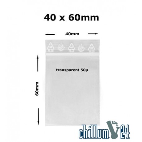 Baggies Blanko 40x60x0,05 mm ca. 100 Stück