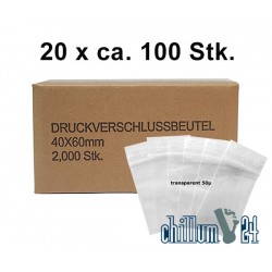Box 20x BAGGIES Blanko 40x60x0,05 mm ca.100 Stück