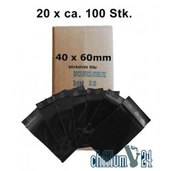 Box 20x 100 BAGGIES schwarz 40x60x0,05 mm