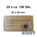 Box 20x 100 BAGGIES mit Blatt 40x60x0,05 mm 