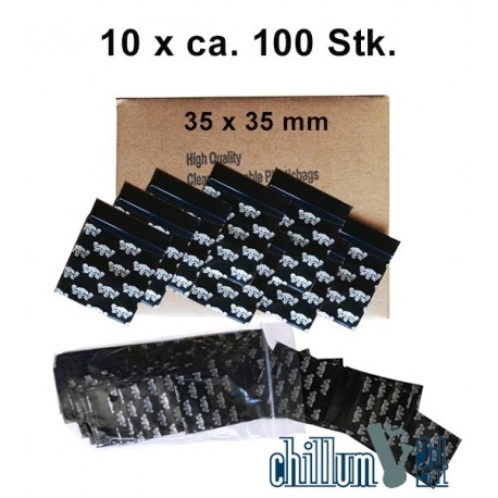 Box 10x 100Stk BAGGIES Totenköpfe 35x35x0,05 mm