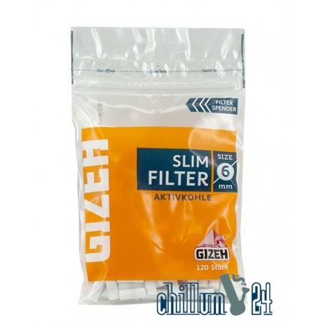 Gizeh Slim Aktivkohlefilter 6mm 120 Stk.