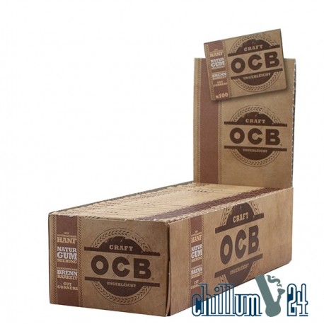 Box 25x OCB Craft Unbleached Regular Size 100 Blatt