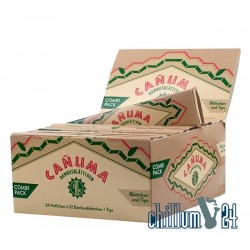 Box 24x Canuma Bambuspaper King Size Slim mit Tips 32 Blatt