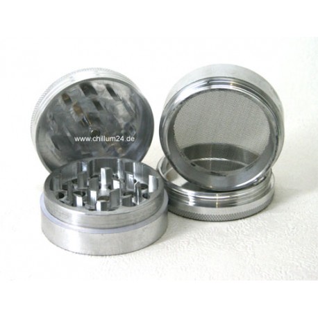 Alu-Grinder 4-tlg 40mm Silver 37mm hoch