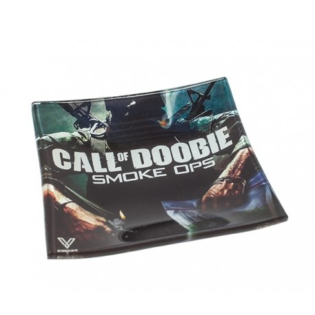 Call of Doobie Glas Ashtray Mixtray 11x11x2 cm