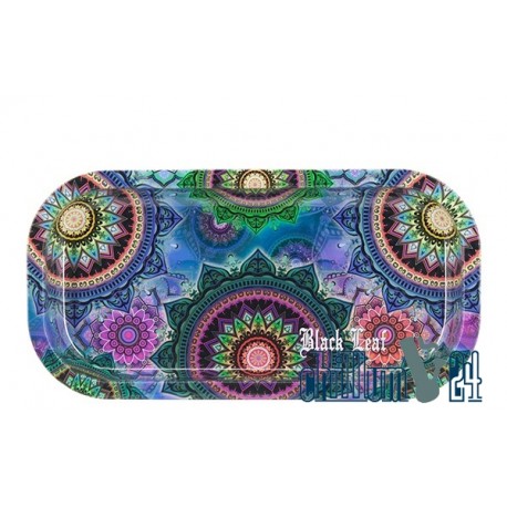 Black Leaf Rolling Tray Mandala 20,6 x 10,4 cm