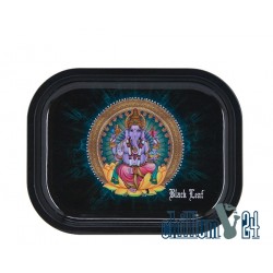 Black Leaf Rolling Tray Ganesha 18 x 14 cm