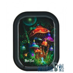 Black Leaf Rolling Tray Ganesha 18 x 14 cm