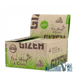 Box 24x Gizeh Bio-Hanf King Size Slim Extra Fine 34 Blatt + 34 Tips