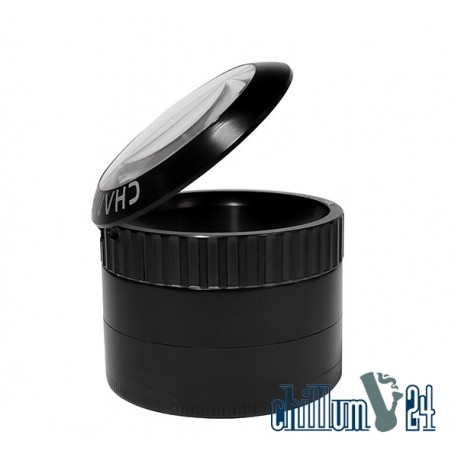 Champ High Grinder mit Lupenfach Black 50 mm