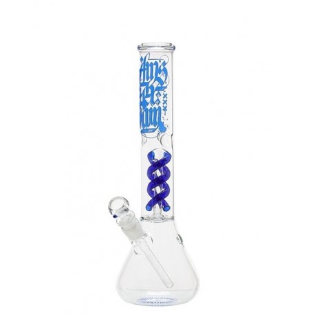 Amsterdam Glass Bong 18.8-14.5 Beaker Spiral-Perc Ice 36 cm Blue