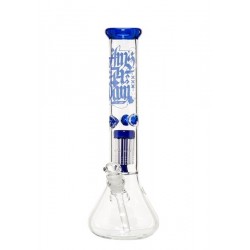 Amsterdam Glass Bong 18.8-14.5 Beaker Showerhead-Perc Ice 36 cm Blue