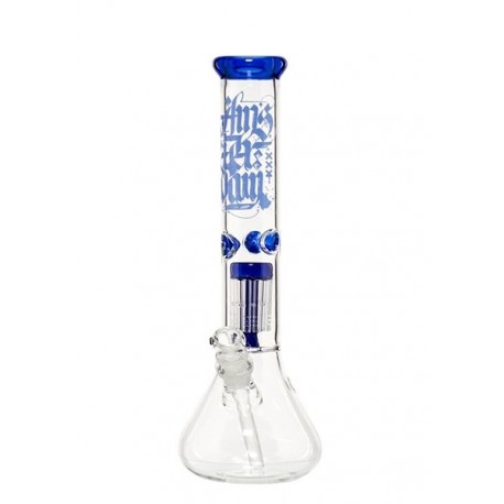 Amsterdam Glass Bong 18.8-14.5 Beaker Showerhead-Perc Ice 36 cm Blue