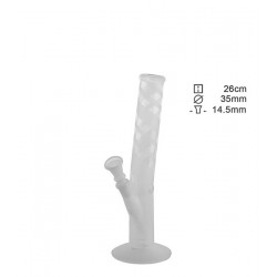 Glas Bong 14.5 white sandgestrahlt 26 cm