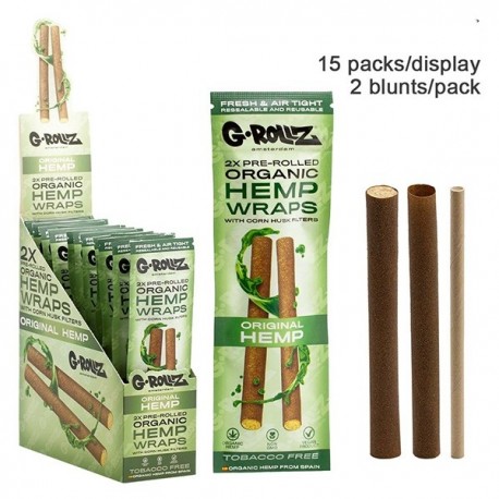 15er Box G-Rollz 2 Stk. Organic Hemp Wraps Original 