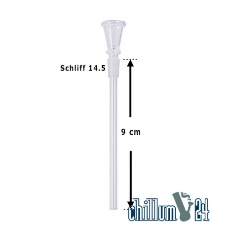 Glas-Chillum 14.5er Schliff mit Trichterkopf 6 - 17 cm