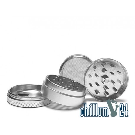 Aluminium Grinder 4-teilig Silver 50mm