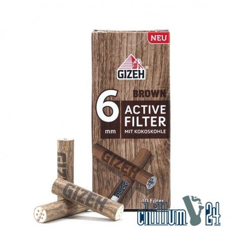 Gizeh BROWN Aktivkohlefilter Slim 6 mm 10 Stk.