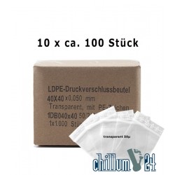Box 10x Baggies Blanko 40x40x0,05 mm ca. 100 Stück