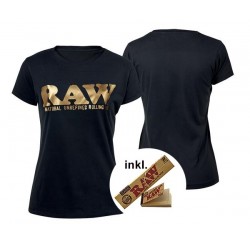 RAW Girl Shirt Black Gold Logo Round inkl. Paper u. Tips
