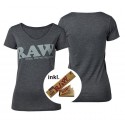 RAW Authentic Grey Logo Girl V-Neck inkl. Paper u. Tips