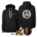 RAW Hoodie Black Stamp Logo inkl. Paper u. Tips