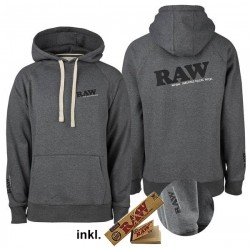 RAW Hoodie Grey Logo inkl. Paper u. Tips