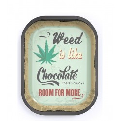 Metall Rolling Tray Weed is like Chocolate 18 x14 cm