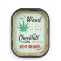 Metall Rolling Tray Weed is like Chocolate 18 x14 cm