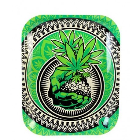 Metall Rolling Tray Grass Art #2 Big Size 34x27,5x2,5 cm