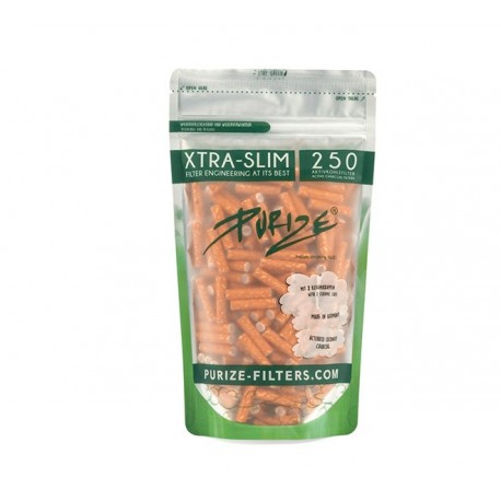 PURIZE Xtra Slim Spy Orange Aktivkohlefilter 250er