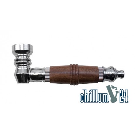 Metall-Purpfeife mit Holz 9,5 cm