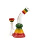 Thug Life Bubbler Bent Neck Rasta 14.5