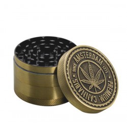 Amsterdam Leaf Metallgrinder 62 mm Antikgold
