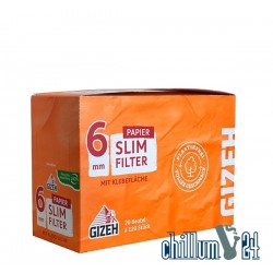 Box 20x Gizeh Slim plastikfreie Papier Eindrehfilter 6 mm 120 Stk.