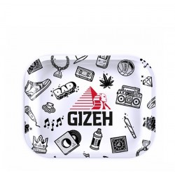 Metall Rolling Tray Gizeh Small 18 x 14 cm Comic Black