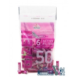 Gizeh PINK Aktivkohlefilter Slim 6 mm 50 Stk.